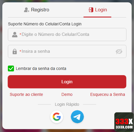 333x.com Cadastro Vantagens